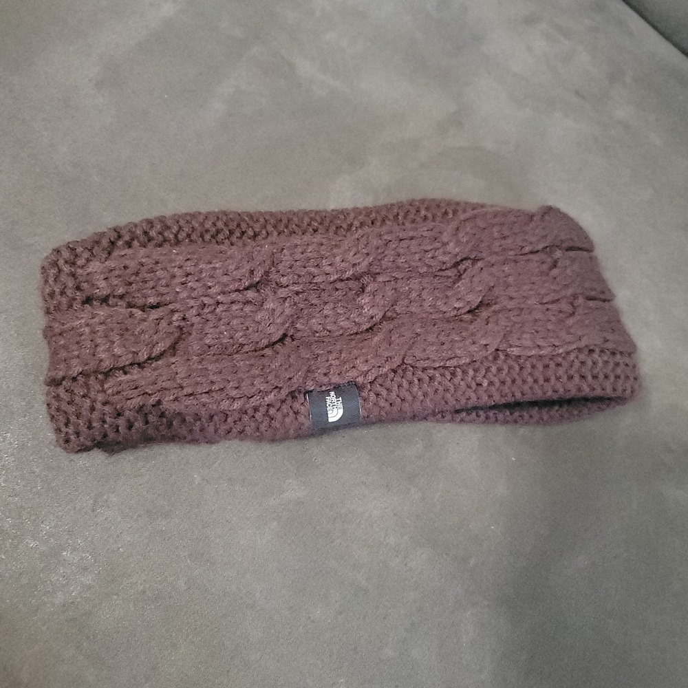 The North Face Women's Brown Black Cable Knit Headband Ear Warmer One Size